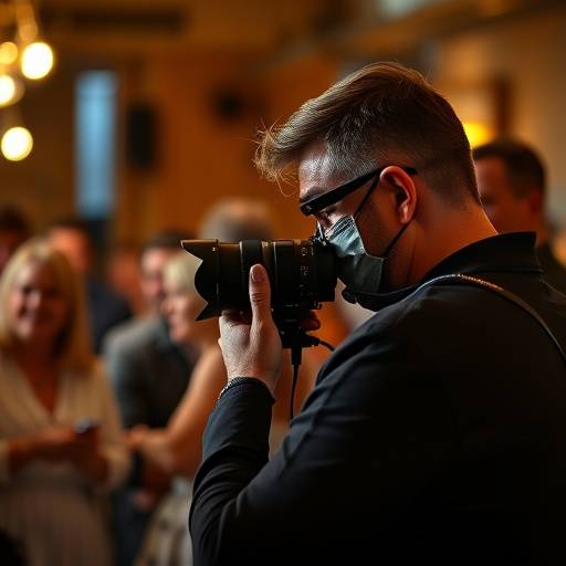 Photographe professionnel prenant des photos lors d'un événement.